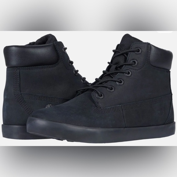 Timberland Eden Square/Flannery Sneaker Boot Black Nubuck Leather Lace Up 11 - Picture 1 of 8